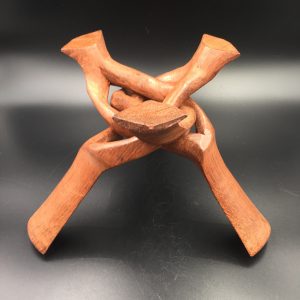 Trépied en bois de palissandre pour sphère (grande taille)