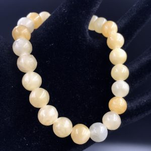 Bracelet en calcite orange perles de 8mm