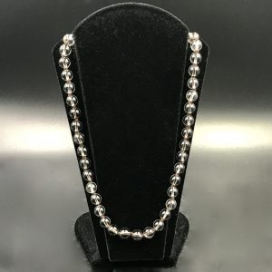 Collier perles en cristal de roche fumé (réf cqf1)