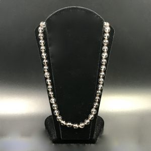 Collier perles en cristal de roche fumé (réf cqf1)