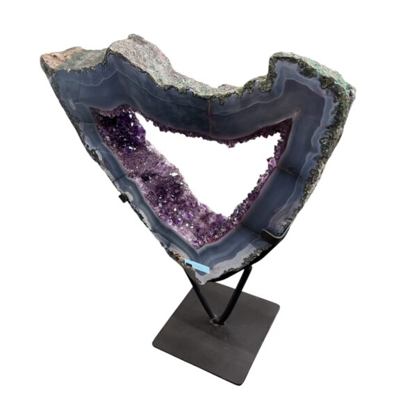 Géode d'Améthyste d’Uruguay avec Agate (réf da1) – Image 2
