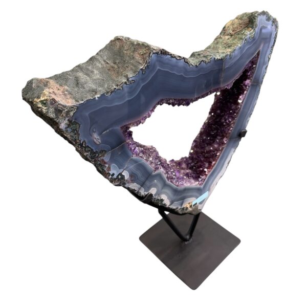 Géode d'Améthyste d’Uruguay avec Agate (réf da1) – Image 3