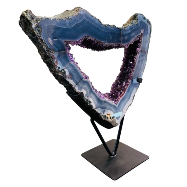 Géode d'Améthyste d’Uruguay avec Agate (réf da1) – Image 4