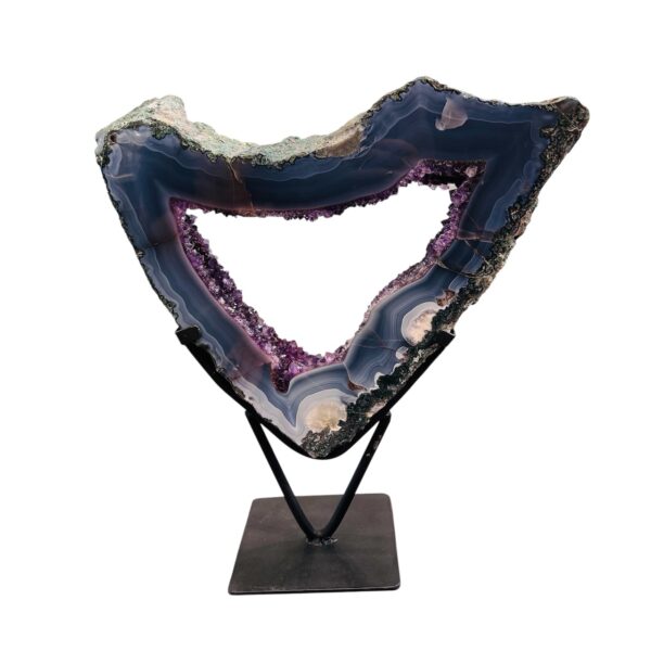 Géode d'Améthyste d’Uruguay avec Agate (réf da1) – Image 6