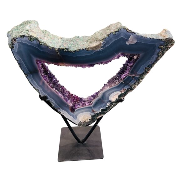 Géode d'Améthyste d’Uruguay avec Agate (réf da1) – Image 7