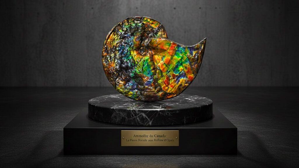 Ammolite du Canada la Pierre Fossile aux Reflets d’Opale