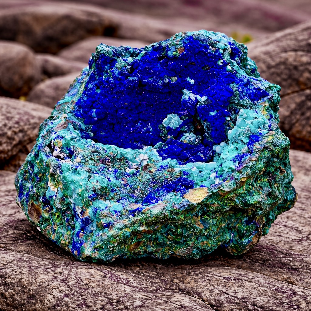 Azurite et malachite du Pérou
