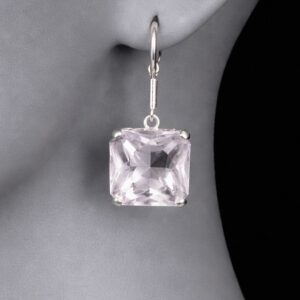 Boucles d'oreilles en cristal de roche gemme