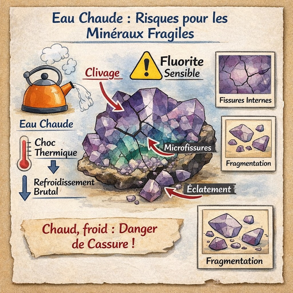 Comment Nettoyer ses Mineraux avec de l'Eau Chaude