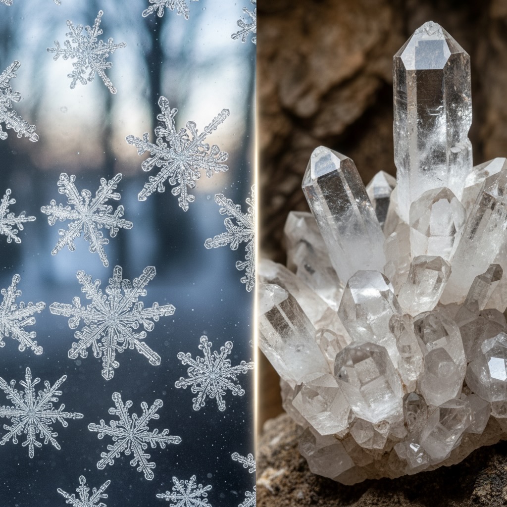Cristal de Roche VS flocon de Neige