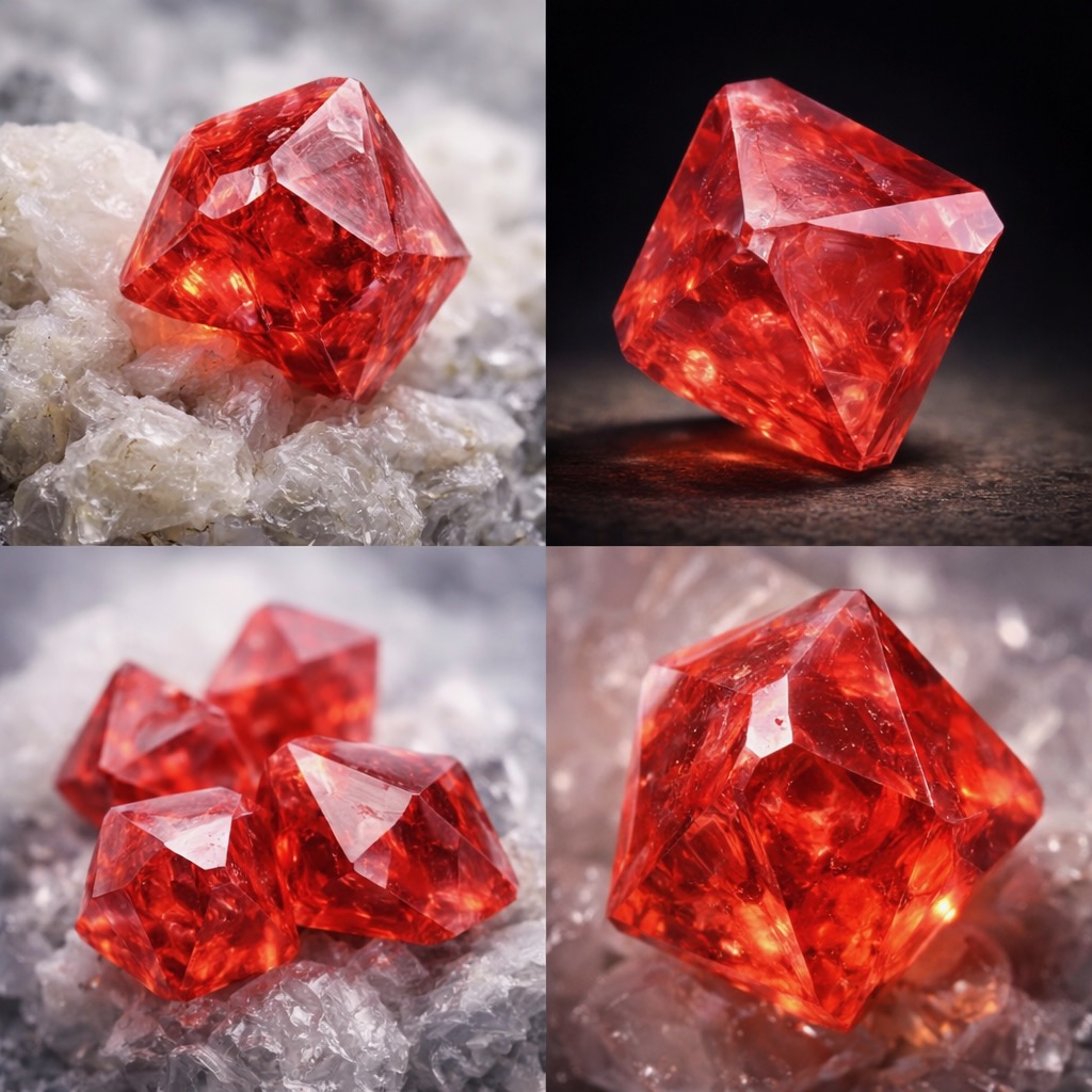 Cristaux de spinelle rouge
