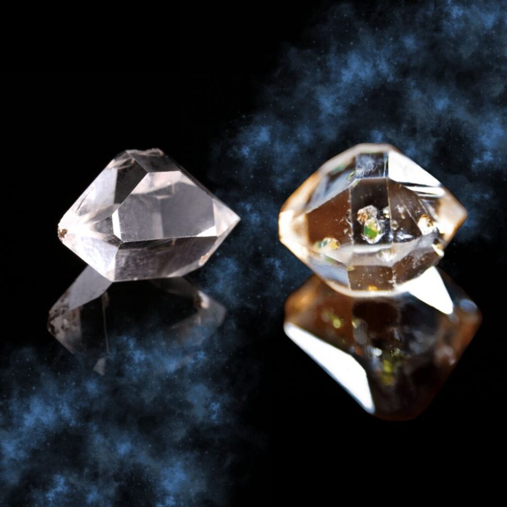 Diamant d'Herkimer avec inclusions