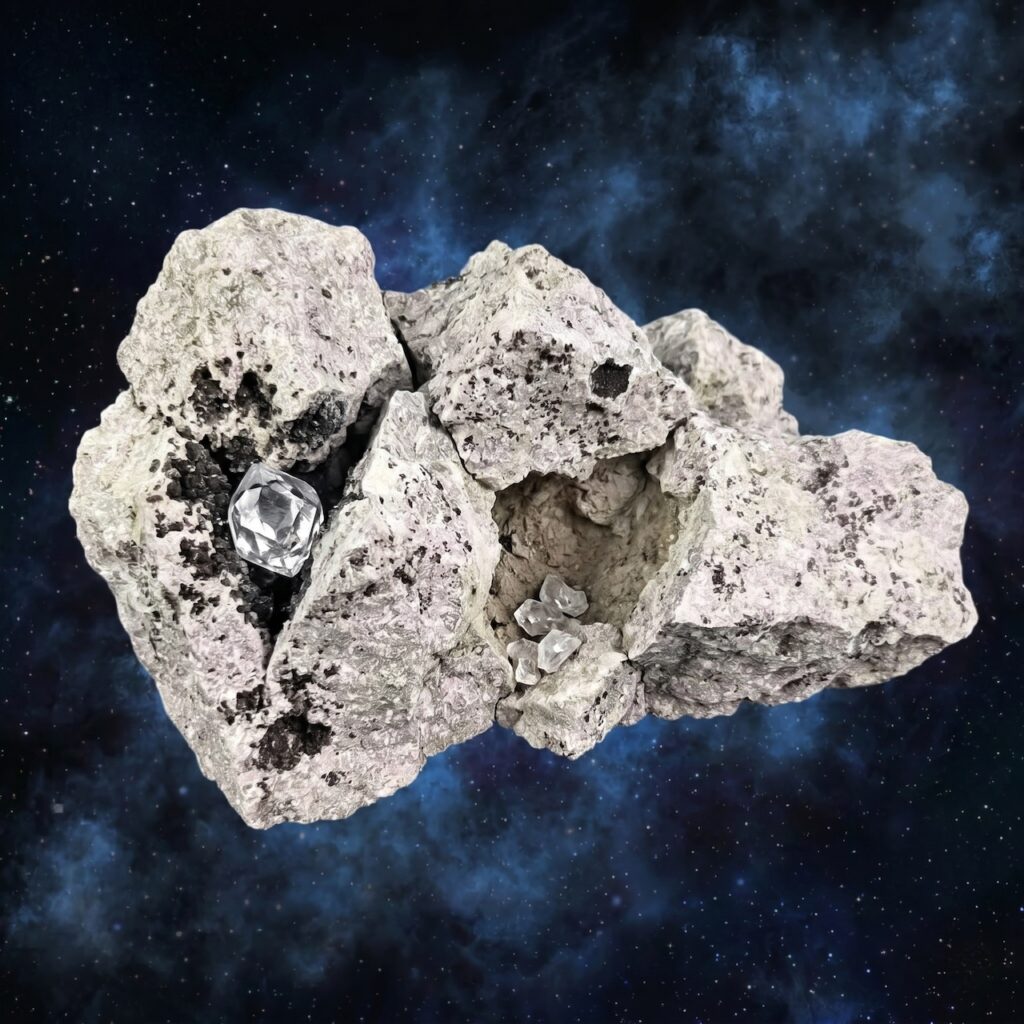 Diamant d'Herkimer sur gangue