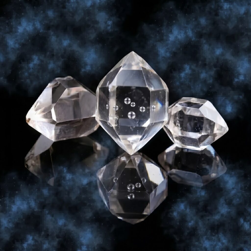 Diamant d'Herkimer avec inclusions
