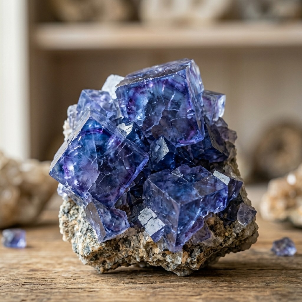 Fluorite Bleue Violette d'Auvergne