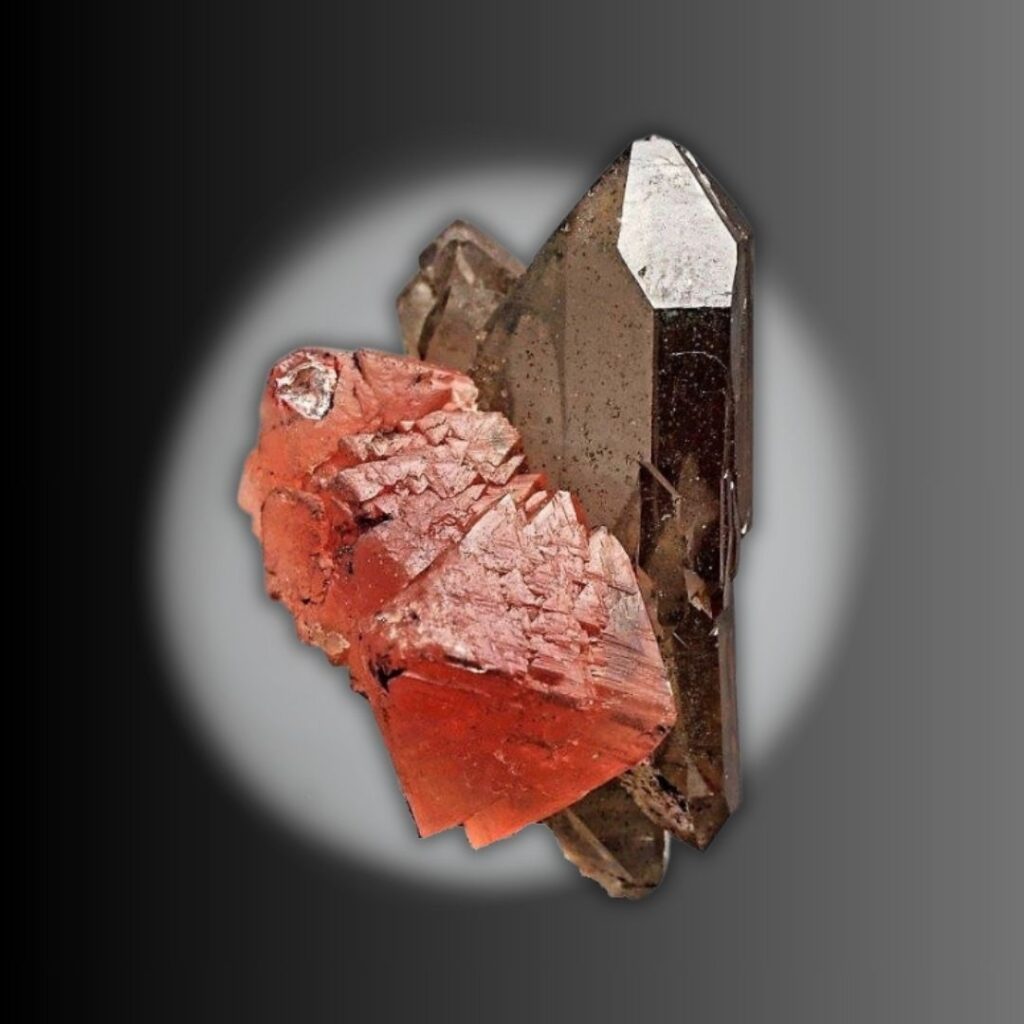 Fluorite et Quartz Fumé Alpin