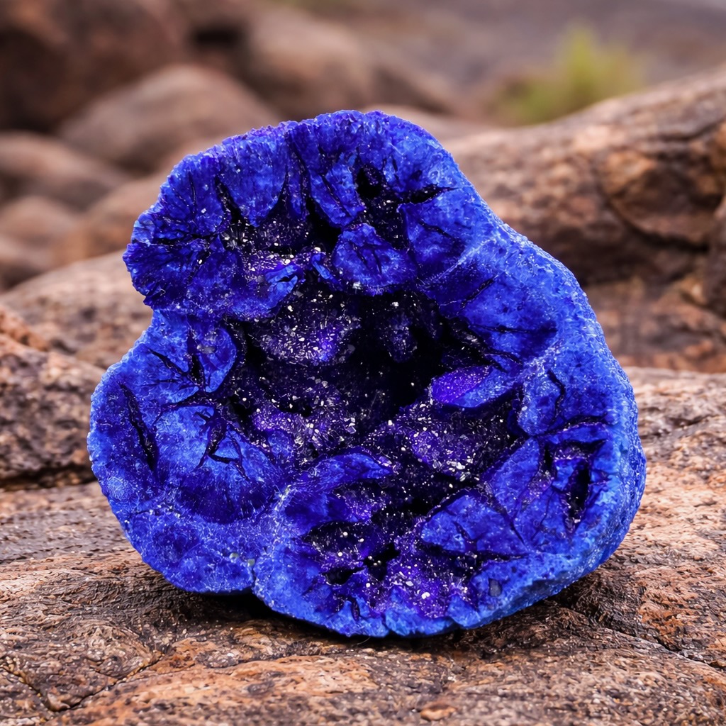 Géode d'azurite de Russie