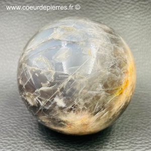 Sphère en Pierre de lune noire de Madagascar 0,377kg (Réf fpl1)