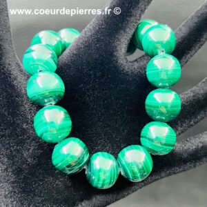 Bracelet en malachite du Congo « perles de 14mm »
