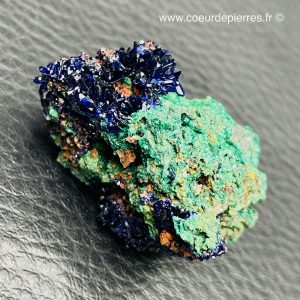 Azurite cristallisé avec malachite du Maroc (réf azm23)