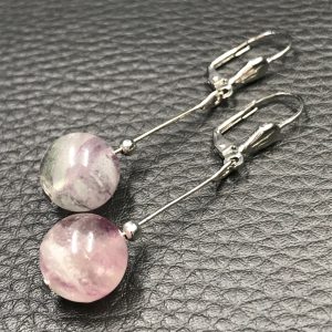 Paire de boucles d’oreilles en fluorite (réf bof6)