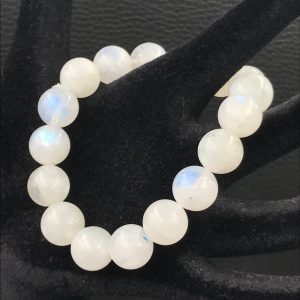 Bracelet en péristerite perles de 12 mm « labradorite blanche » (réf bpla1)