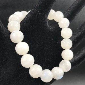 Bracelet en péristerite perles de 10 mm « labradorite blanche » (réf bpla2)