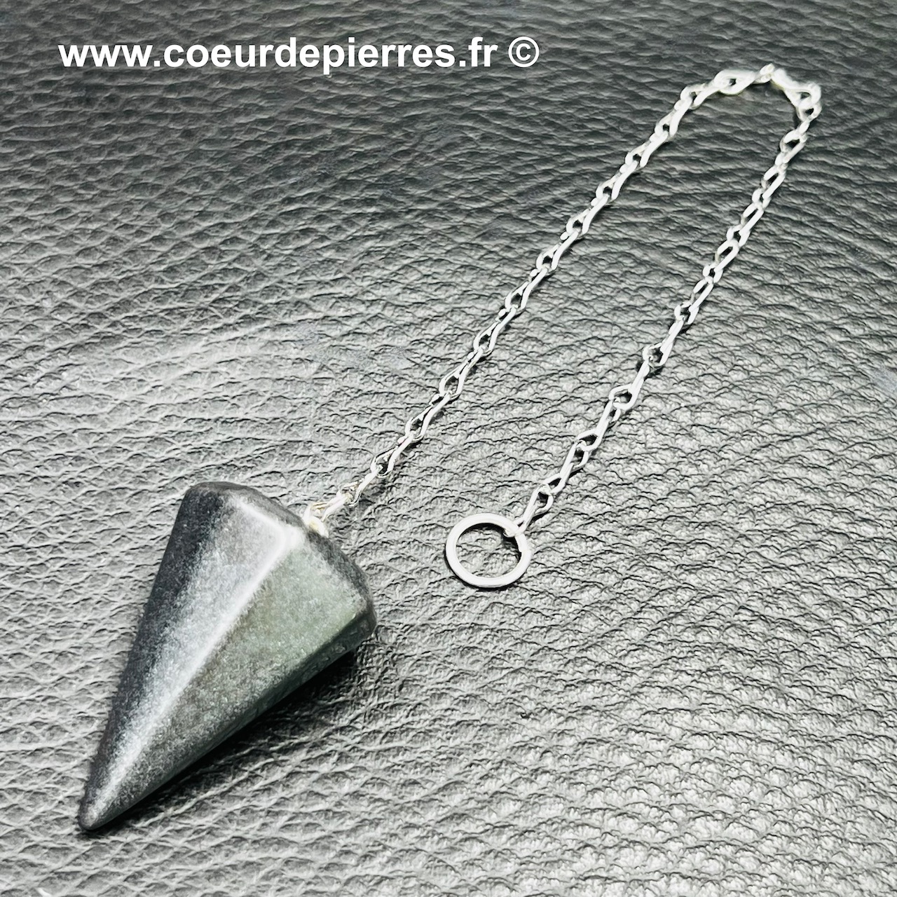 Pendule « hexagonale » en hématite du Maroc (réf p20)