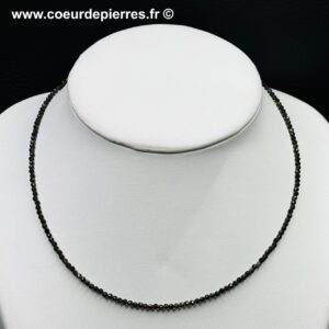 Collier en Obsidienne Noire “perles facettées 2mm” (réf cod1)
