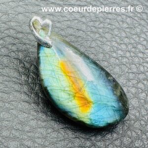 Pendentif Labradorite Doré bleue