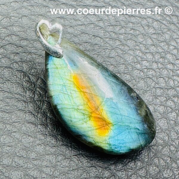 Pendentif Labradorite Doré bleue