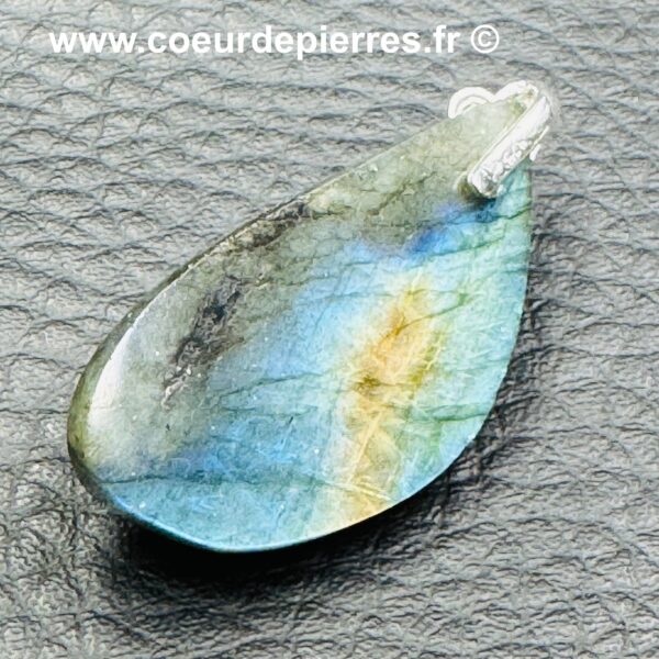 Pendentif Labradorite Doré Bleu (réf ltm14) – Image 3