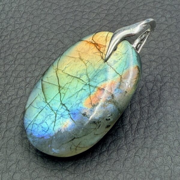 Pendentif Labradorite Doré Bleu (réf ltm22) – Image 2