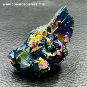 Druse de quartz titane « bombardé » (ref qt10)