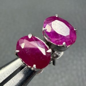 Boucles d'Oreilles avec Rubis