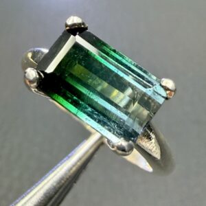 Bague avec Tourmaline Bicolore