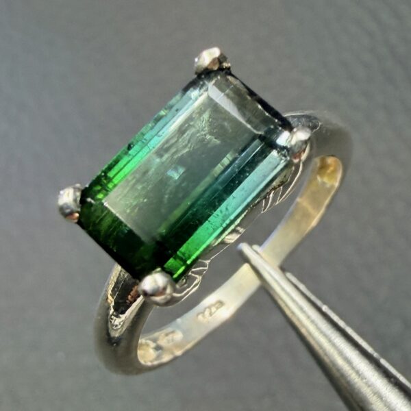 Bague avec Tourmaline Bicolore "Taille 55" (réf bat25) – Image 2