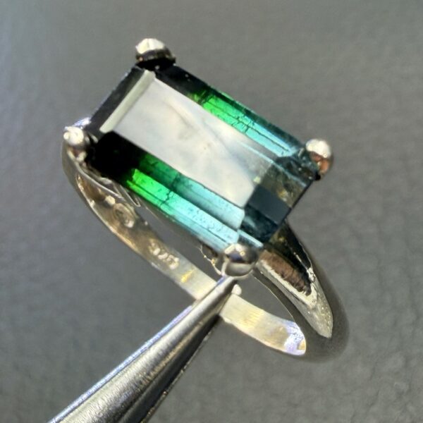 Bague avec Tourmaline Bicolore "Taille 55" (réf bat25) – Image 3