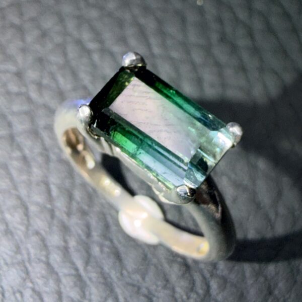 Bague avec Tourmaline Bicolore "Taille 55" (réf bat25) – Image 4