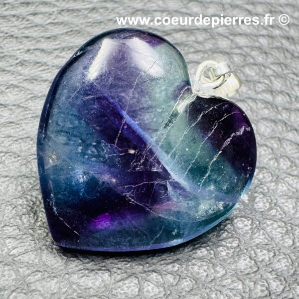 Pendentif en Fluorite Coeur (ref f24) – Image 3
