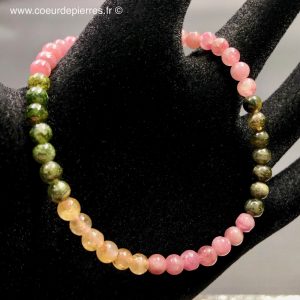 Bracelet en tourmaline multicolore naturelle “perles de 4mm”