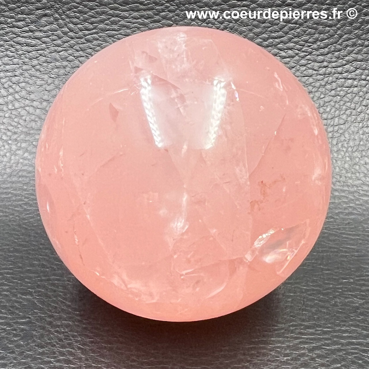 Sphère en quartz rose de Madagascar 0,425 kg (Réf sqr13)