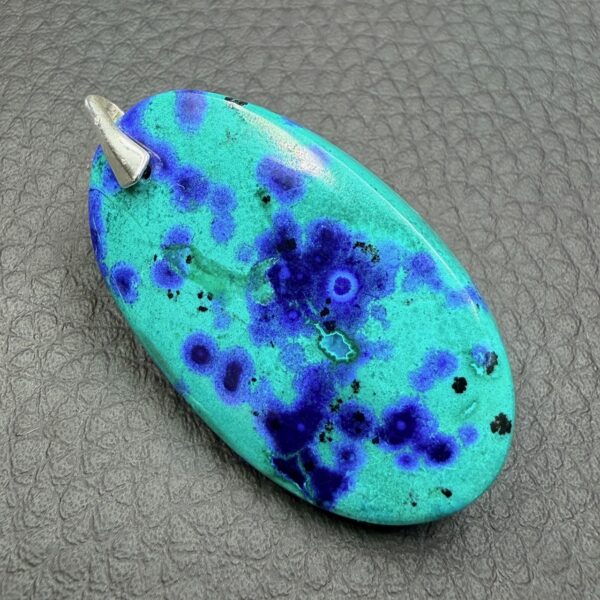 Pendentif en azurite malachite, chrysocolle du Pérou (réf az10) – Image 2