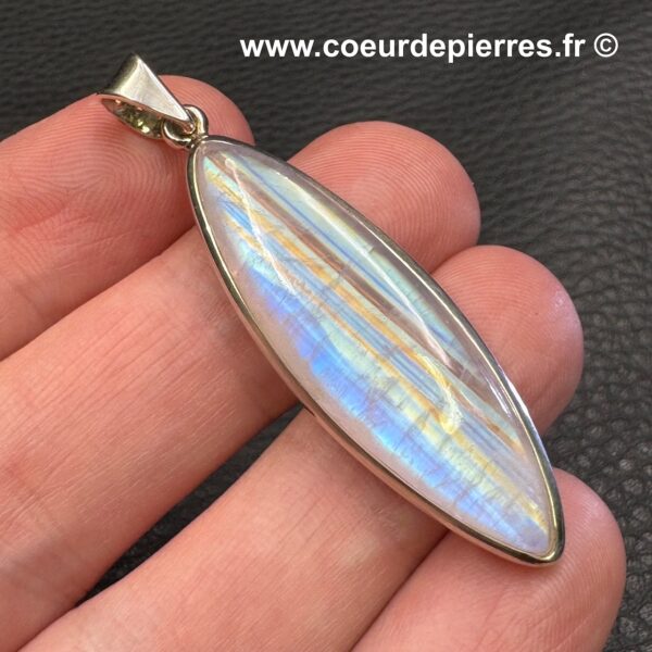 Pendentif en Péristérite "Pierre de Lune Arc-en-Ciel" (réf ppl27) – Image 4