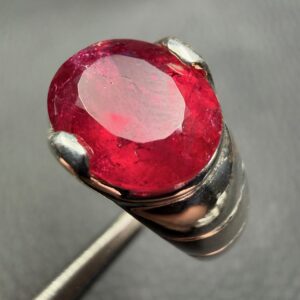 Chevalière en Tourmaline Rubellite