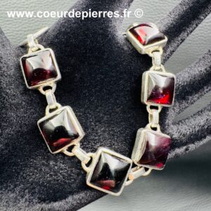 Bracelet grenat rouge et argent
