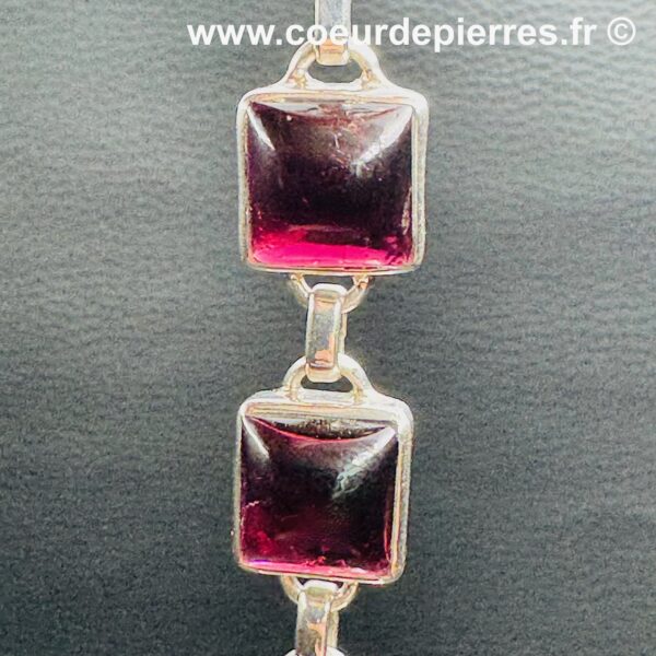 Bracelet grenat rouge et argent