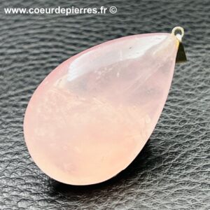 Pendentif quartz rose de Madagascar (réf qro2)