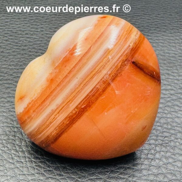 Coeur en cornaline de Madagascar (réf cc6) – Image 2