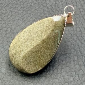 Pendentif en Obsidienne Dorée